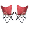 HILASON Genuine Leather Butterfly Chair Folding Lounge Modern Sling Accent Seat