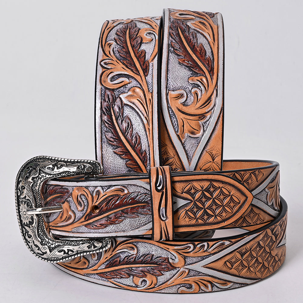 American Darling Floral Hand Carved Men & Women Genuine American Leather Belt Brown Gorgeous Hand Painted & Tooled
