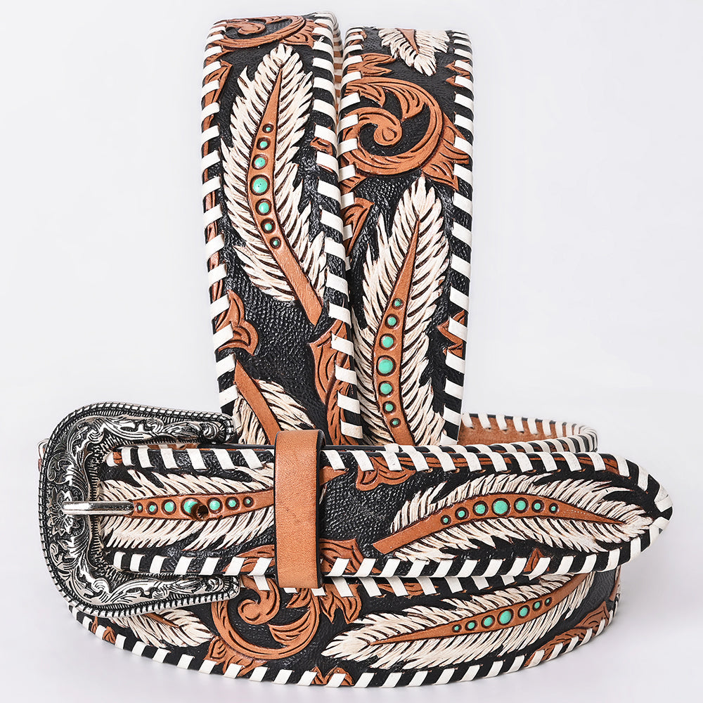 American Darling Floral Hand Carved Men & Women Genuine American Leather Belt Brown Gorgeous Hand Painted & Tooled