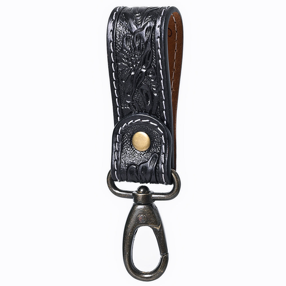 American Darling ADKR218 Hand Tooled Genuine Leather Wristlet Key Ring