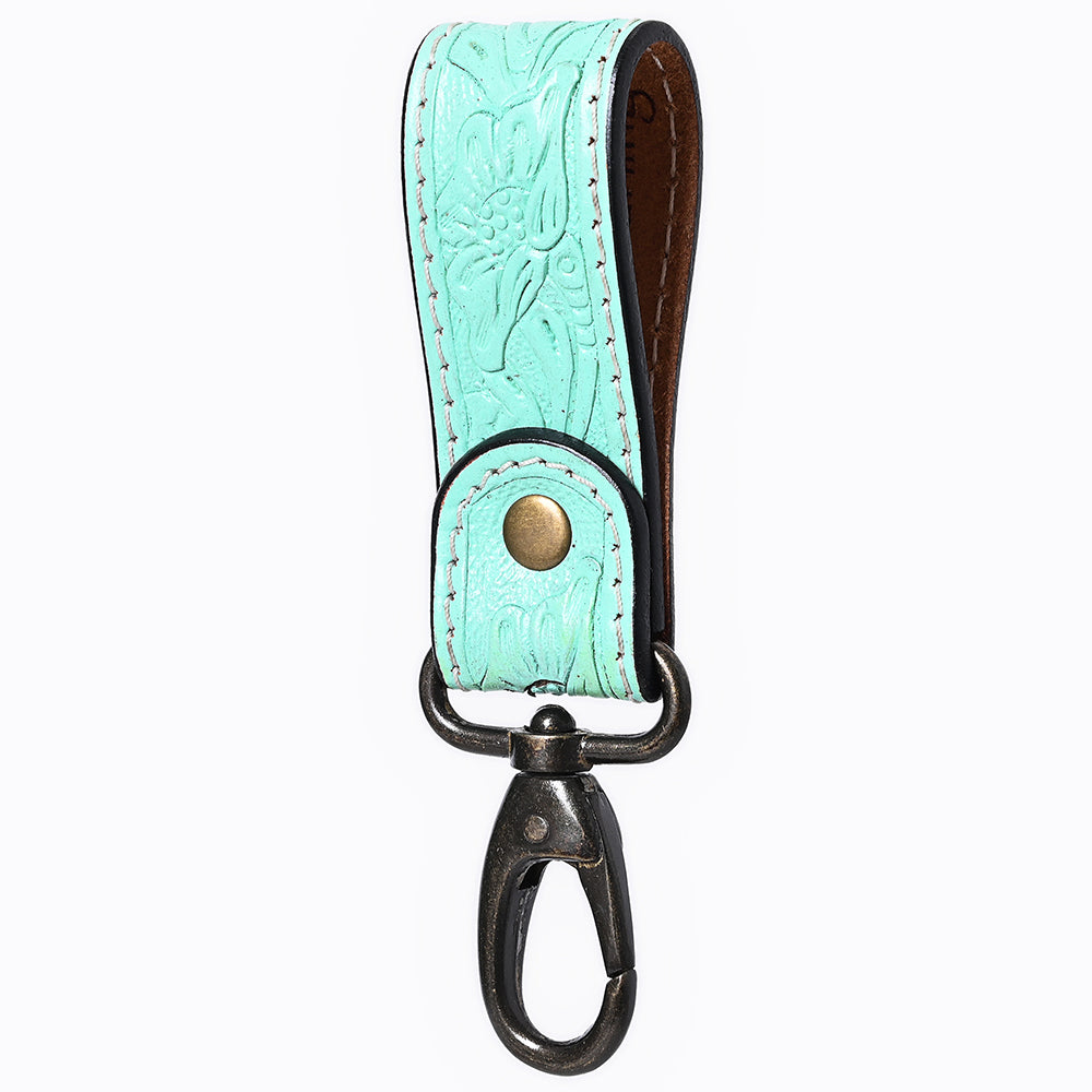 American Darling ADKR218 Hand Tooled Genuine Leather Wristlet Key Ring