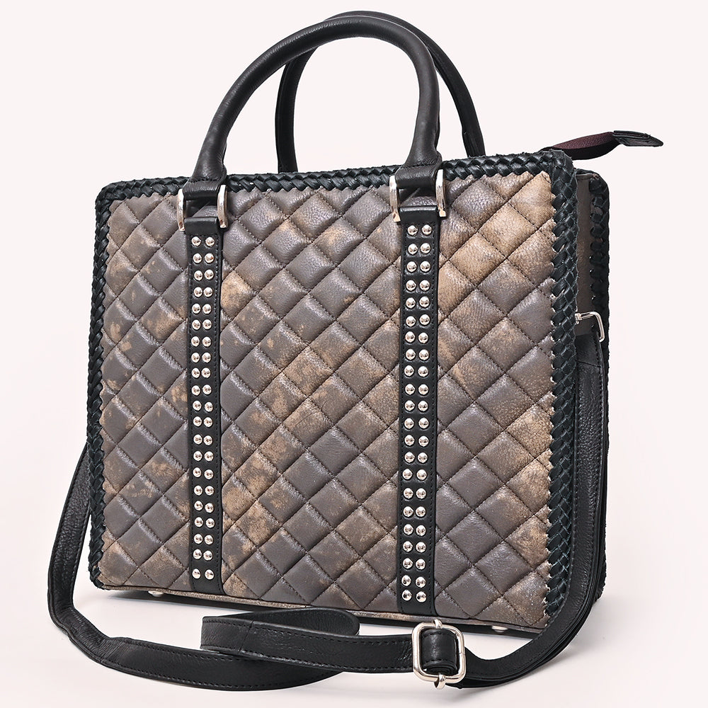 American Darling Briefcase Quilted Genuine Leather Women Bag Western Handbag
