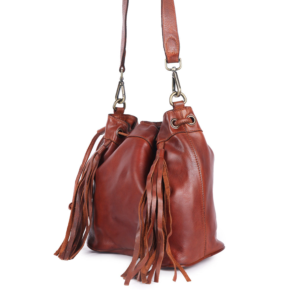 Spaghetti Western Bucket Genuine Leather women bag handbag purse