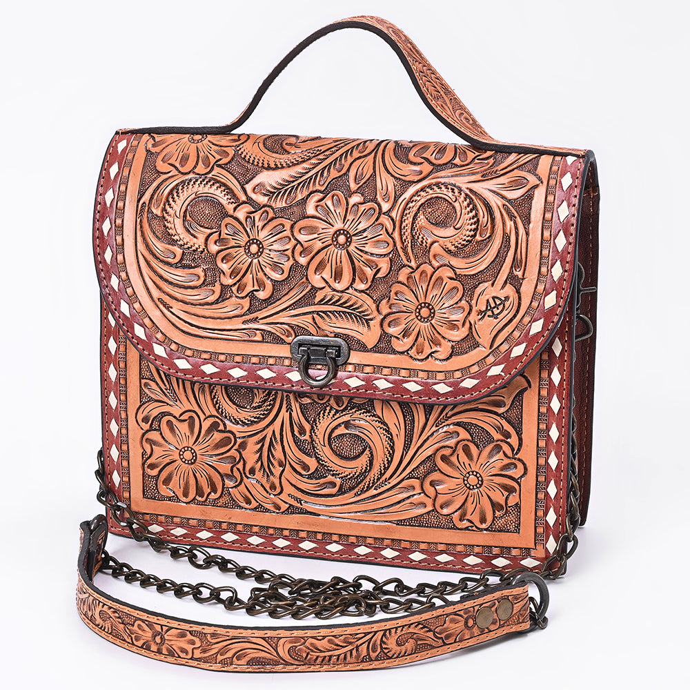 American Darling Women's Crossbody Bag Western Hand Tooled Genuine Leather Handbag