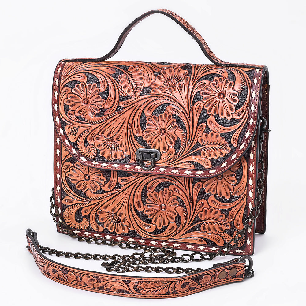 American Darling Women's Crossbody Bag Western Hand Tooled Genuine Leather Handbag