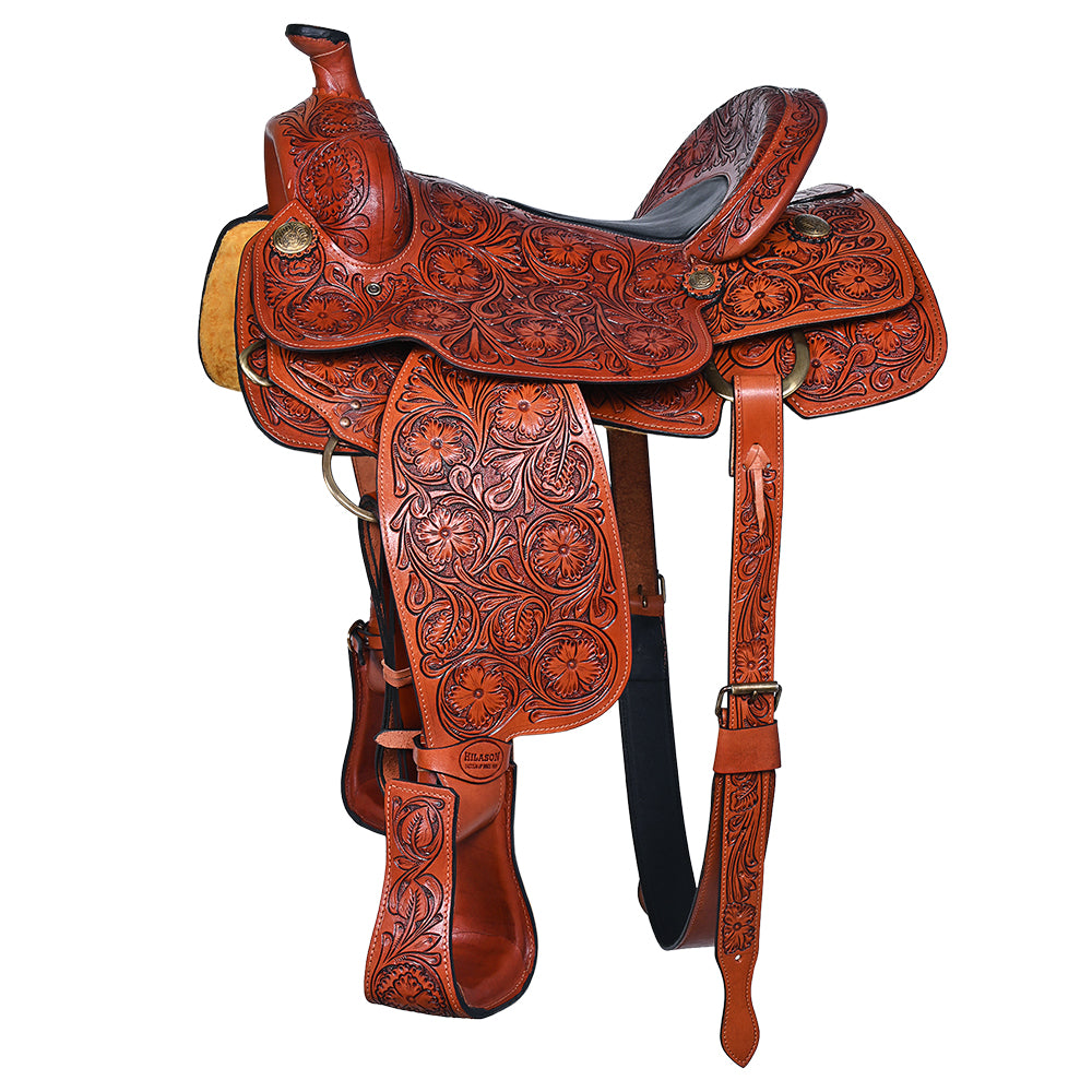 Hilason Western Horse Saddle American Leather Ranch Roping Cowboy