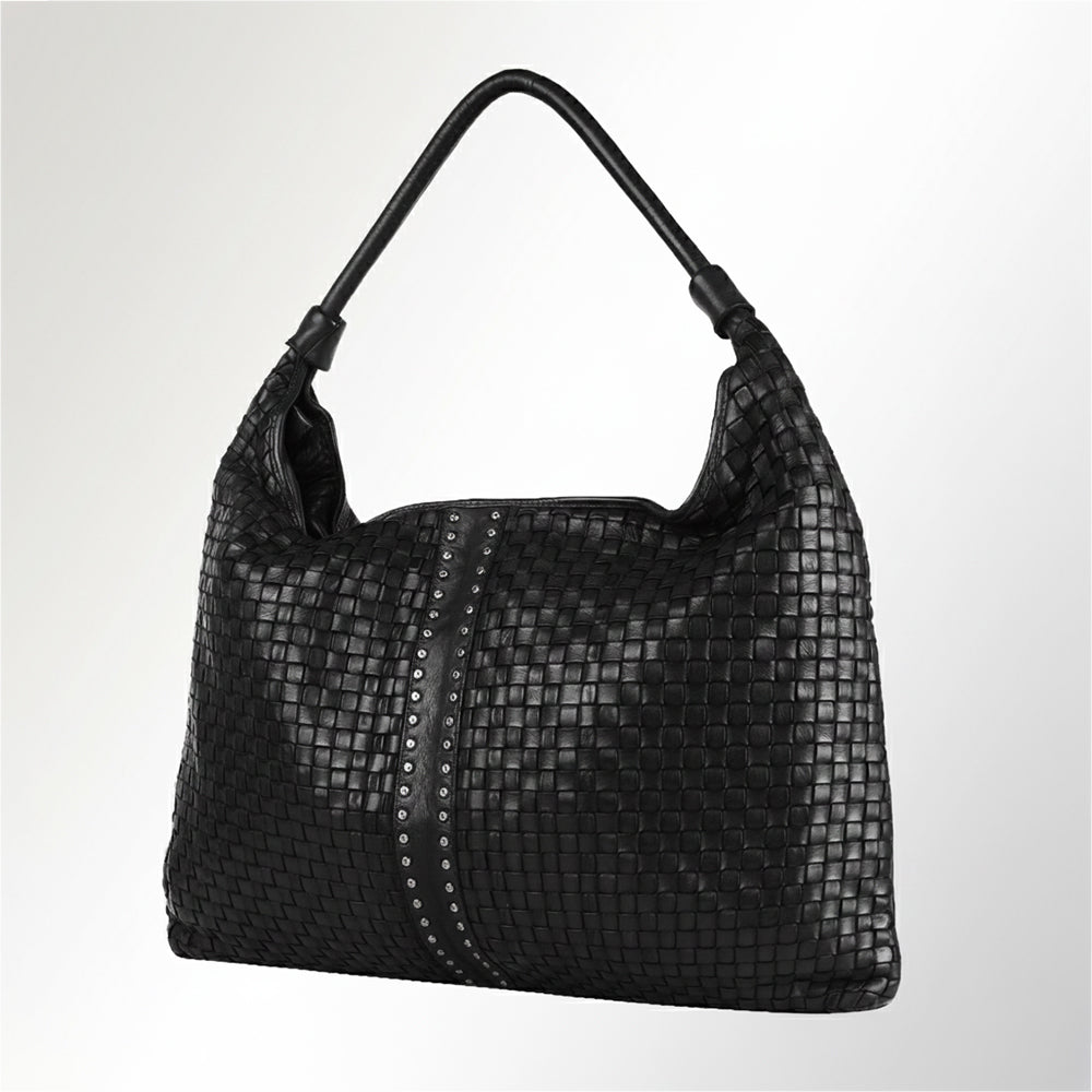 Spaghetti Western Hobo Vintage Handmade Drum Dyed Genuine European Cowhide Leather Women Bag