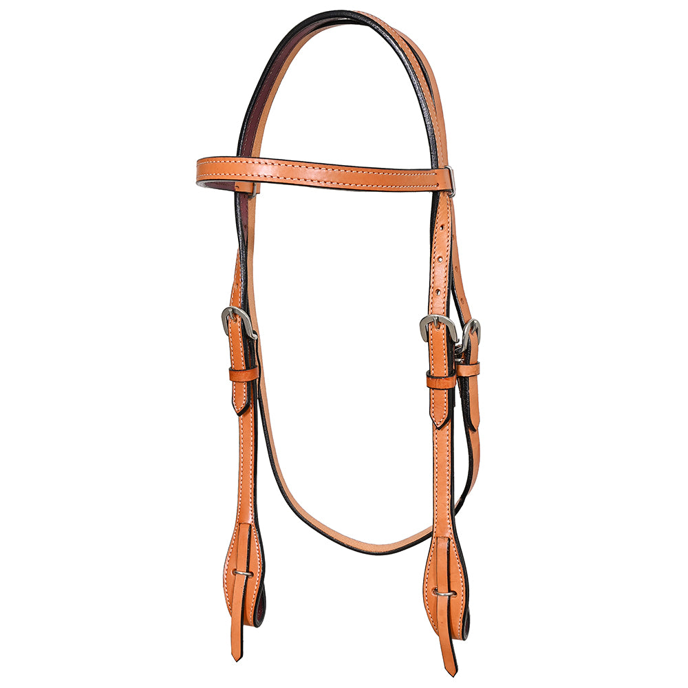 HILASON Western Horse American Leather Headstall Tack Plain Tan