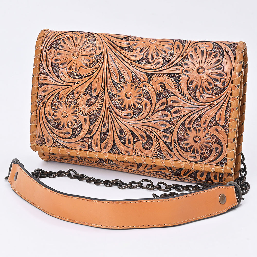 American Darling Women's Crossbody Western Hand Tooled Genuine Leather Handbag
