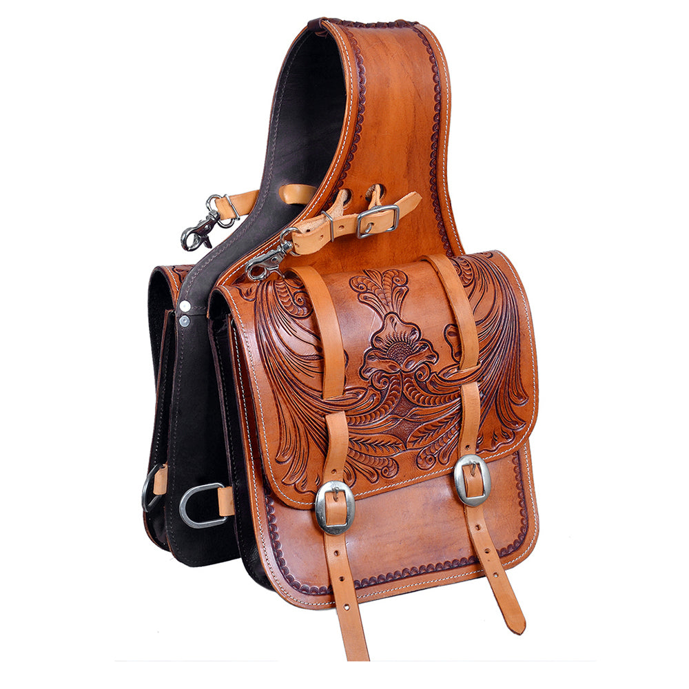 Hilason Western Horse Leather Saddle Bag Heavyduty Traditional Trail Ride