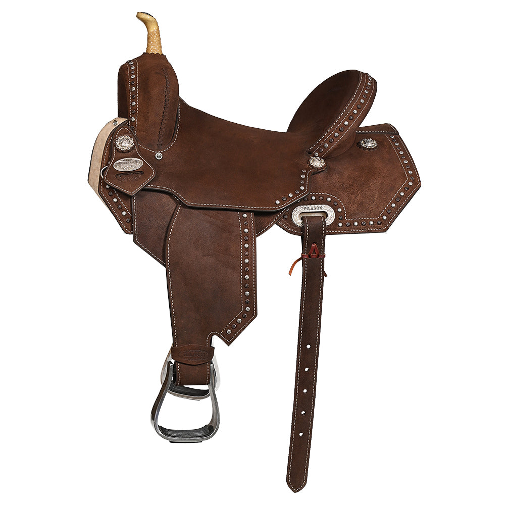 Hilason Western Horse Flex Tree Saddle American Leather Trail Barrel