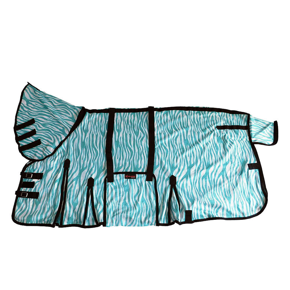 78 In Hilason Western Horse Fly Sheet Uv Protect Mesh Bug Mosquito Summer Spring Turquoise Zebra