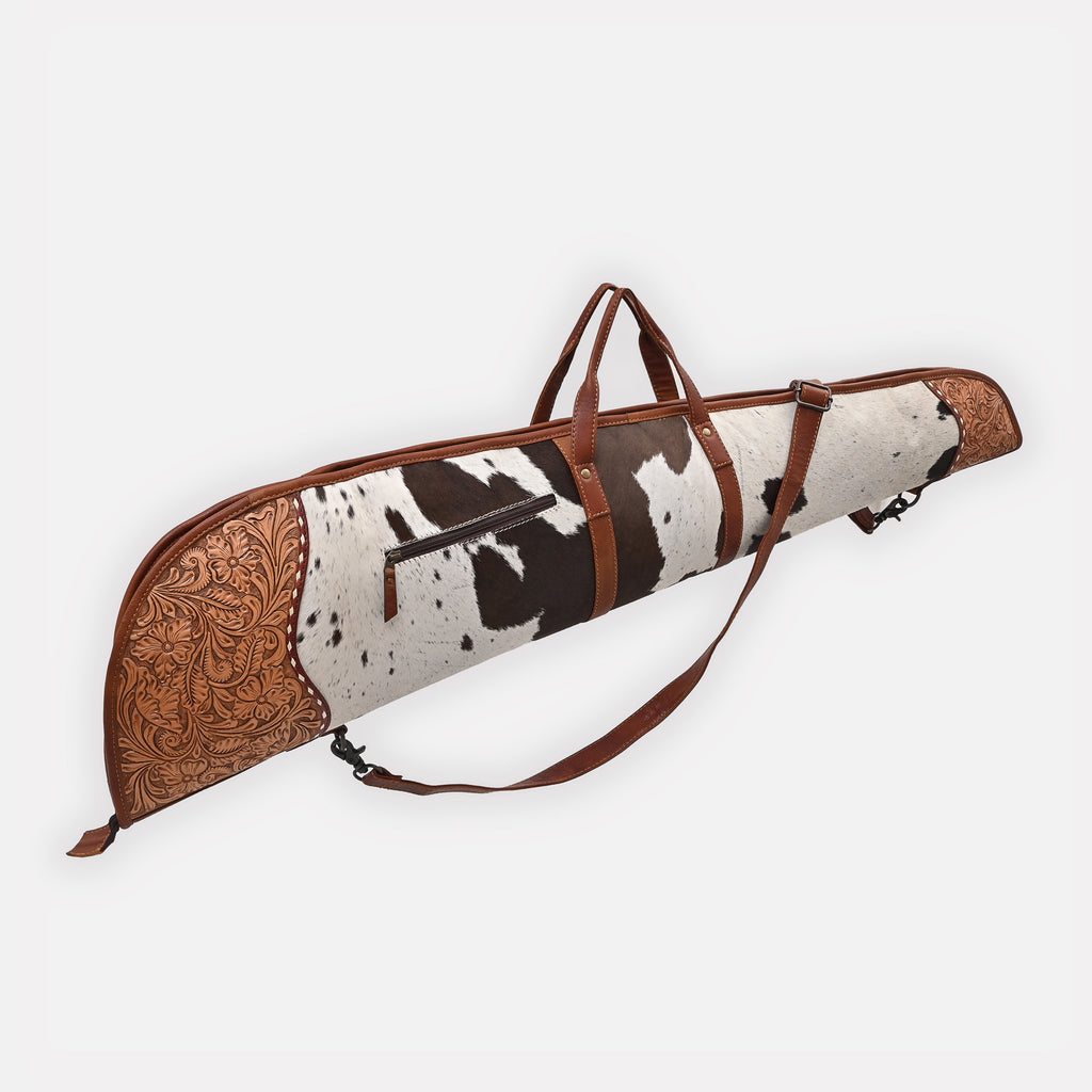 American Darling Hair on Hand Tooled Genuine Western Leather Gun Case| Shoulder Bag Case