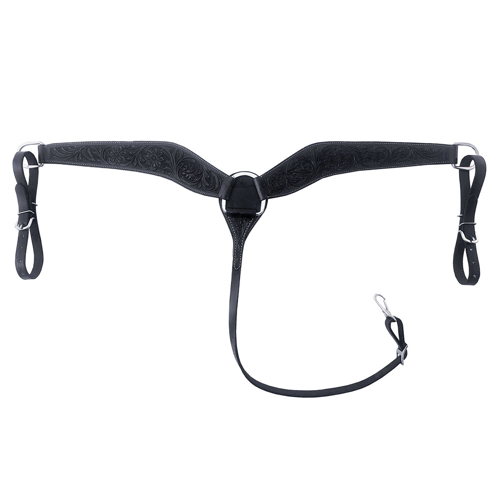 HILASON Western Horse American Leather Breast Collar Tack Black