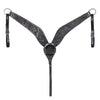 HILASON Western Horse Genuine Leather Breast Collar Tack Hand Tooled Black