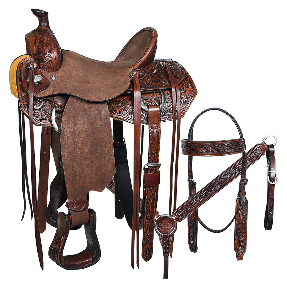 Hilason Western Horse Saddle Leather Ranch Roping Cowboy