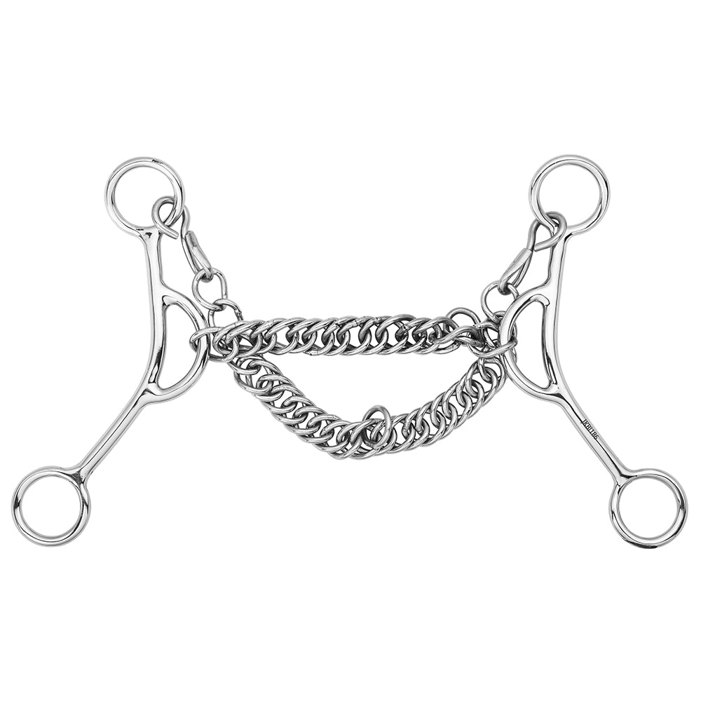 BAR H EQUINE Western Gag Bit with Chain Mouth Ideal for Barrel Racing
