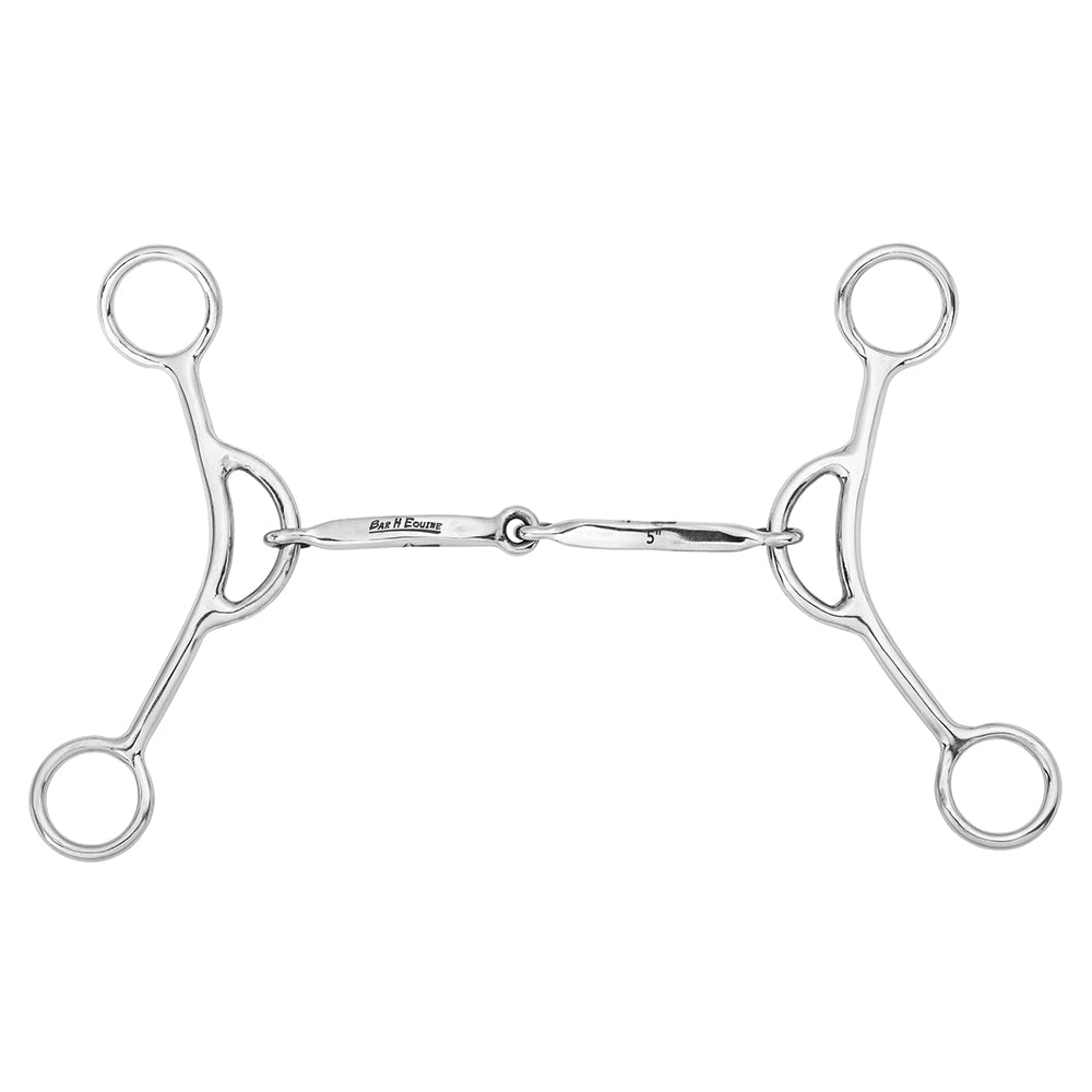 BAR H EQUINE Western Gag Bit with Square Snaffle Mouth - Ideal for Barrel Racing