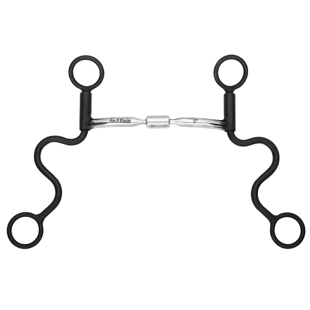 BAR H EQUINE Western Antique Cavalry Shank Bit with Comfort Roller Mouthpiece