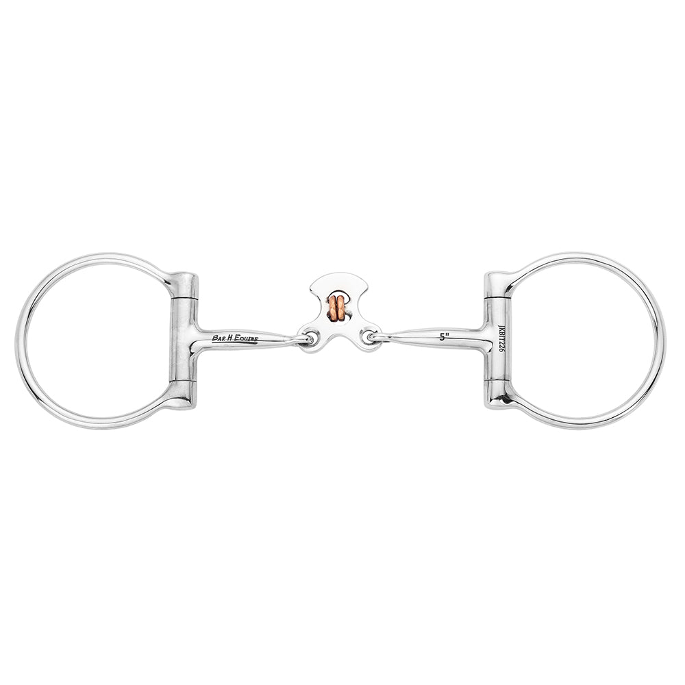 BAR H EQUINE Western D Ring Snaffle Bit with Floating Spoon Stainless Steel