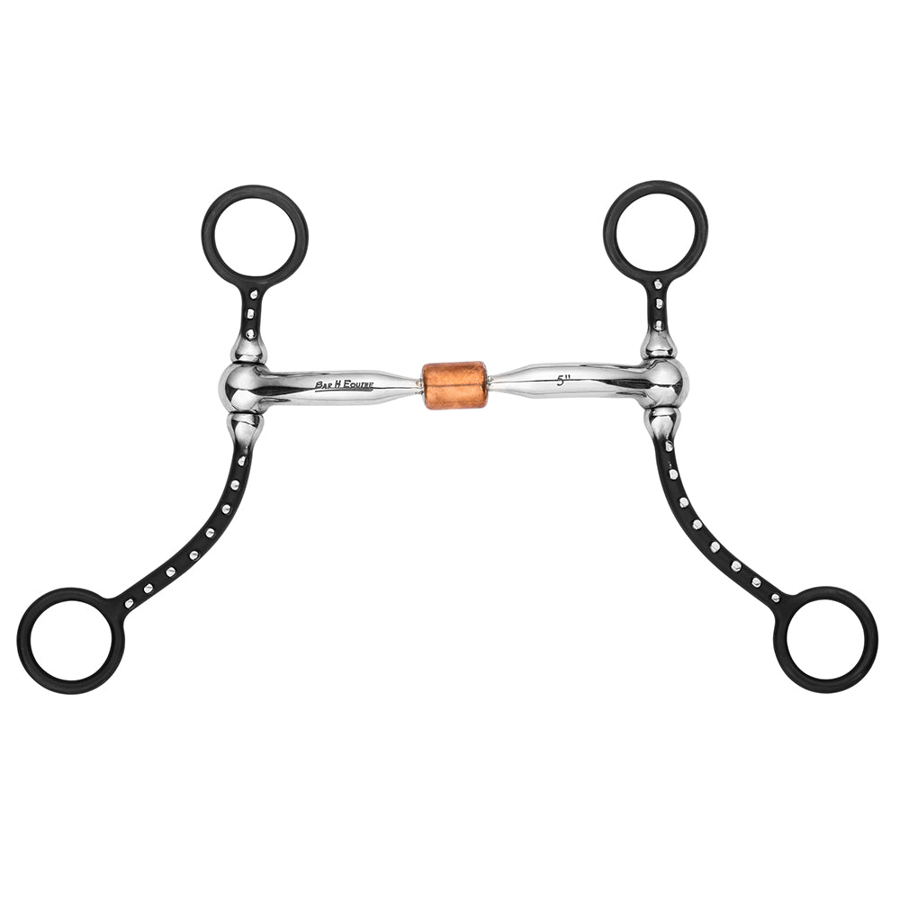 BAR H EQUINE Western Antique Short Shank Bit with Copper Roller & Comfort Mouthpiece