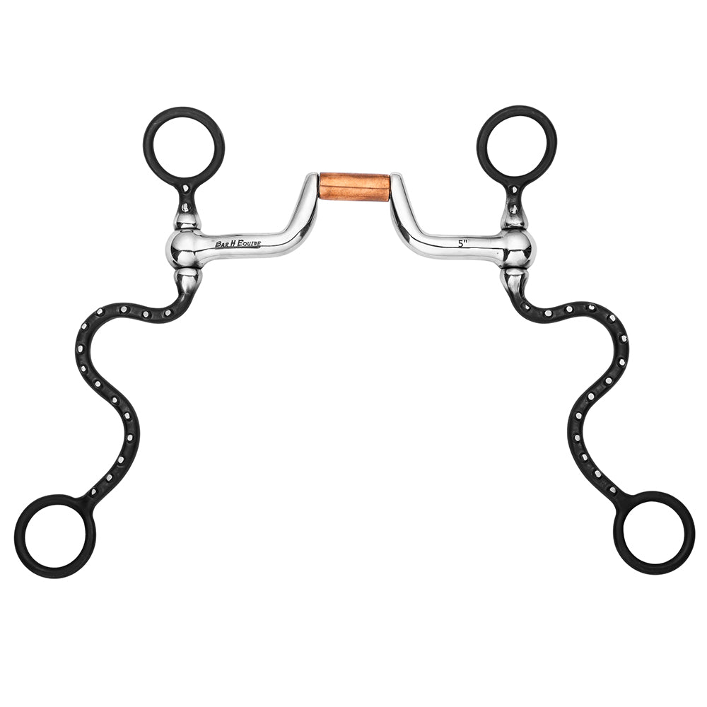 BAR H EQUINE Cavalry Shank Bit with Copper Hinge Port