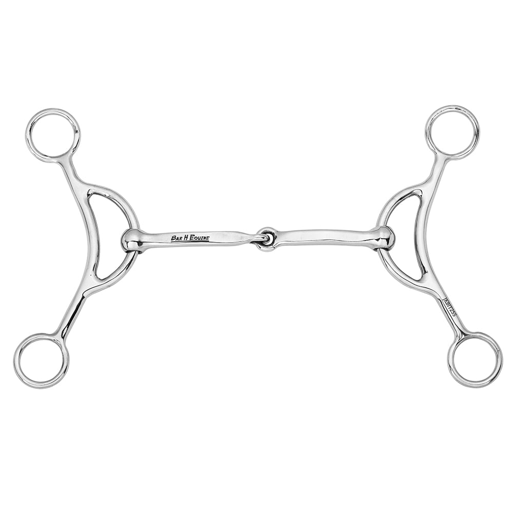 BAR H EQUINE Western Gag Bit with Square Snaffle Mouthpiece Stainless Steel