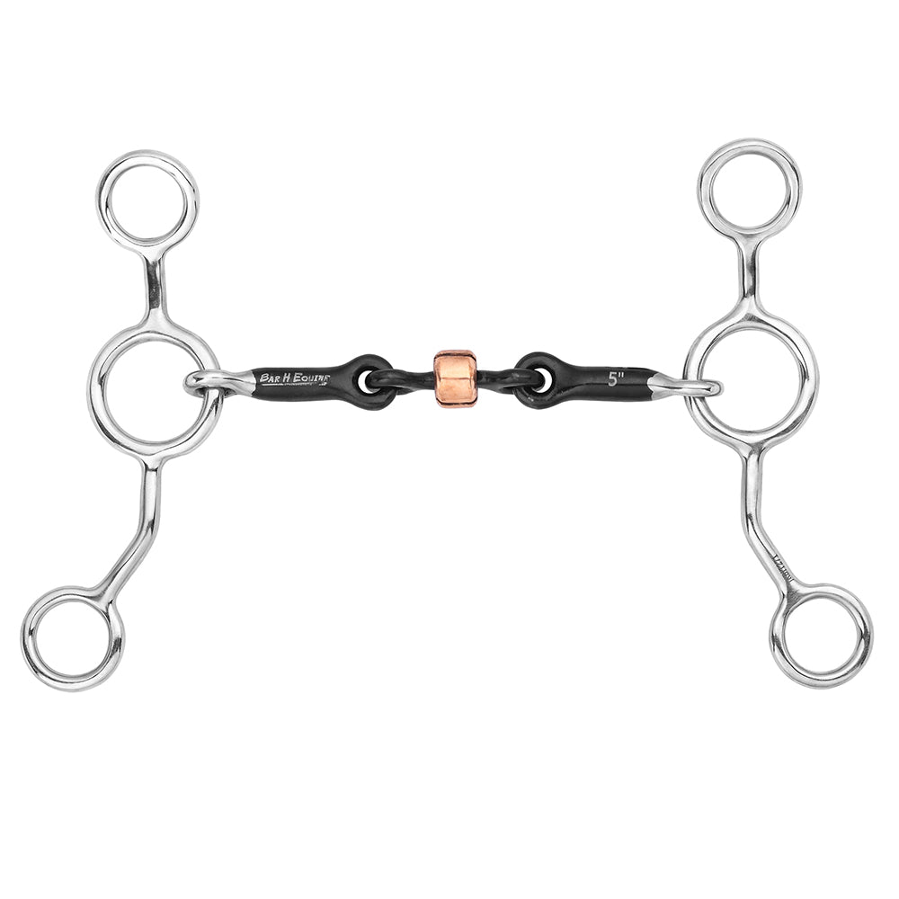 BAR H EQUINE Cowhorse Junior Bit with Sweet Iron & Copper Roller Mouthpiece