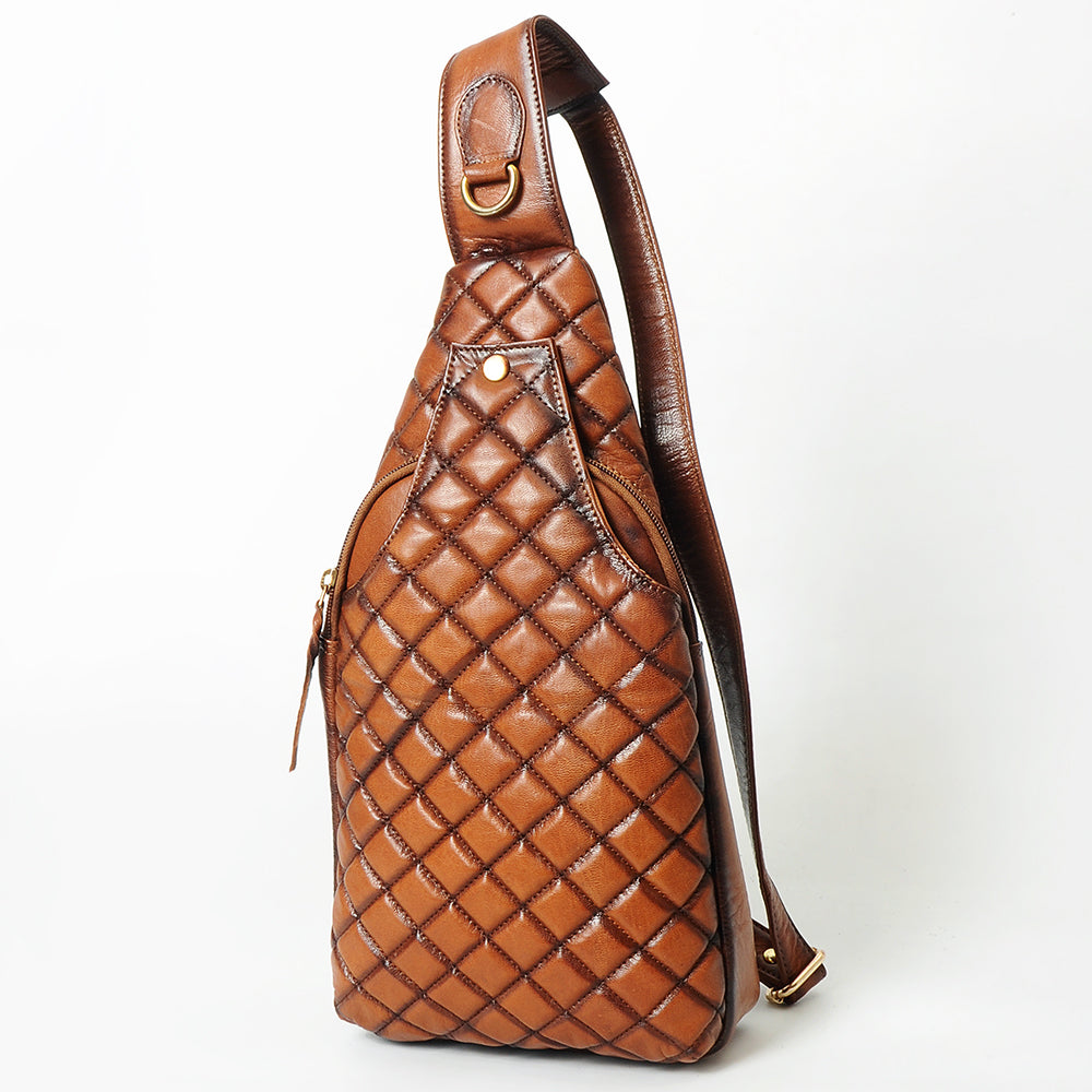 American Darling Sling Bag Beautifully Quilted Genuine Leather women