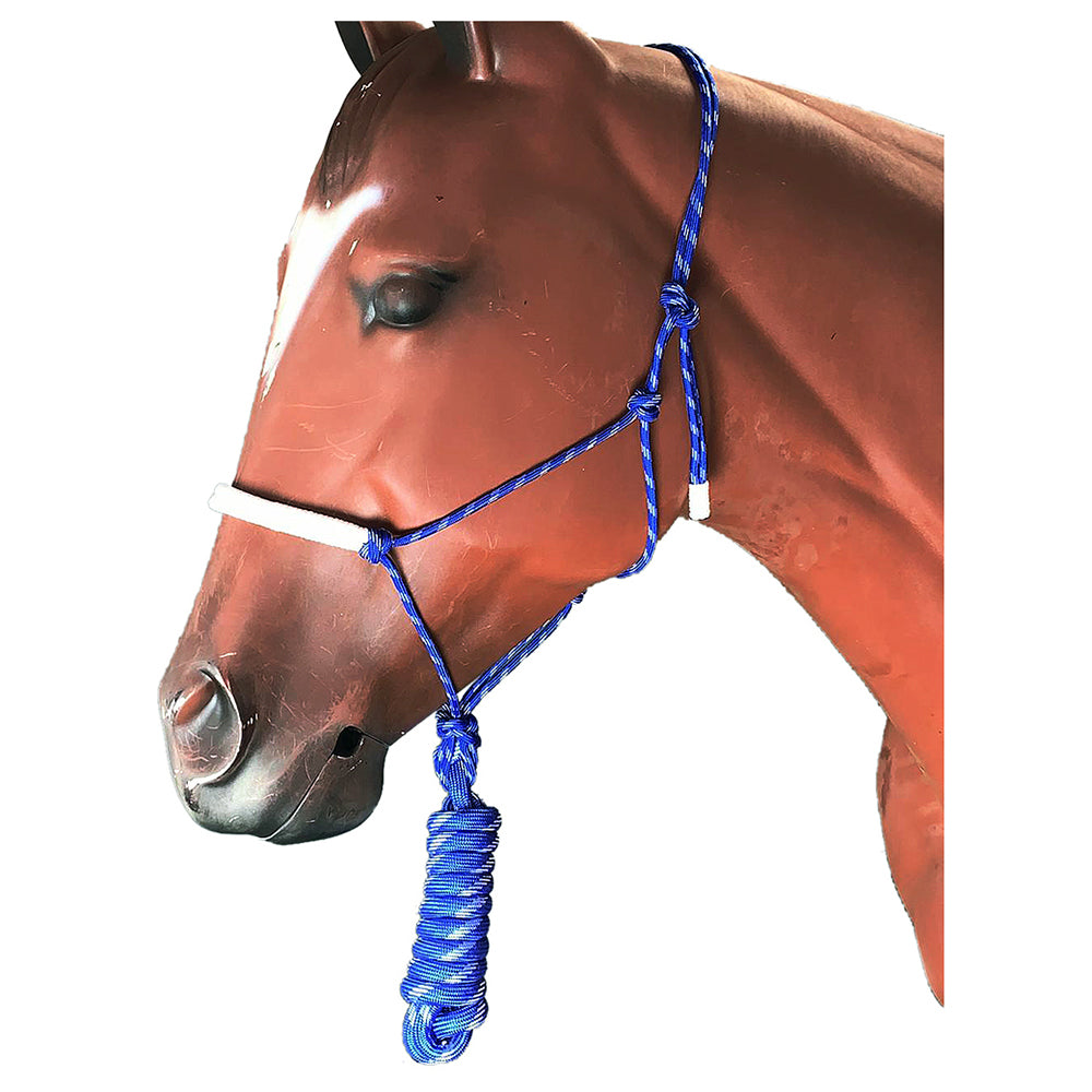 HILASON Western Horse Poly Rope Tied Adjustable Halter 8 Ft Lead