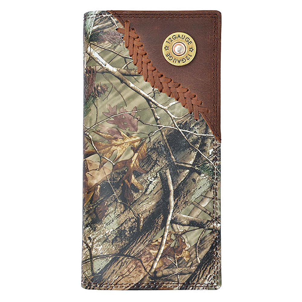 3D Men's Badger Camo Leather Outdoor Rodeo Wallet Camouflage One Size
