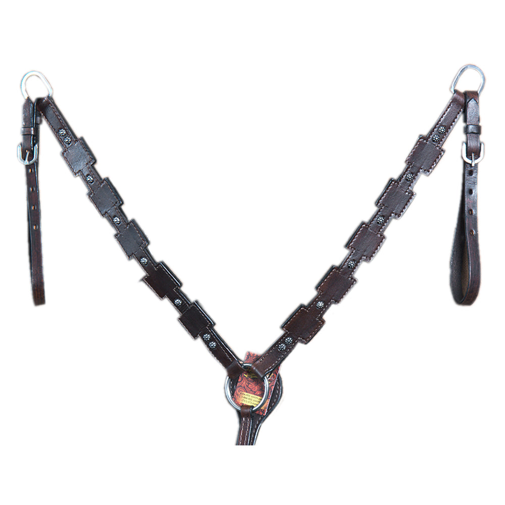 HILASON Western Horse Breast Collar Tack Genuine American Leather Dark Brown