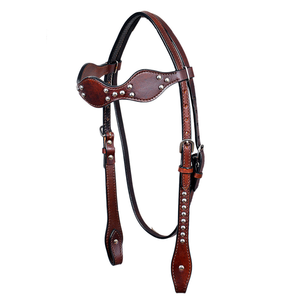 HILASON Western Horse Headstall Tack Bridle American Leather Dark Brown