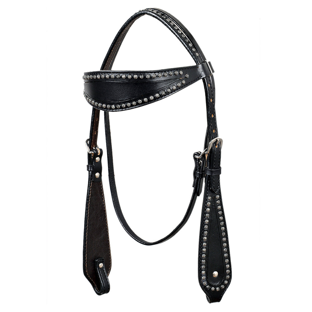 HILASON Western Horse Headstall Tack Bridle American Leather Black