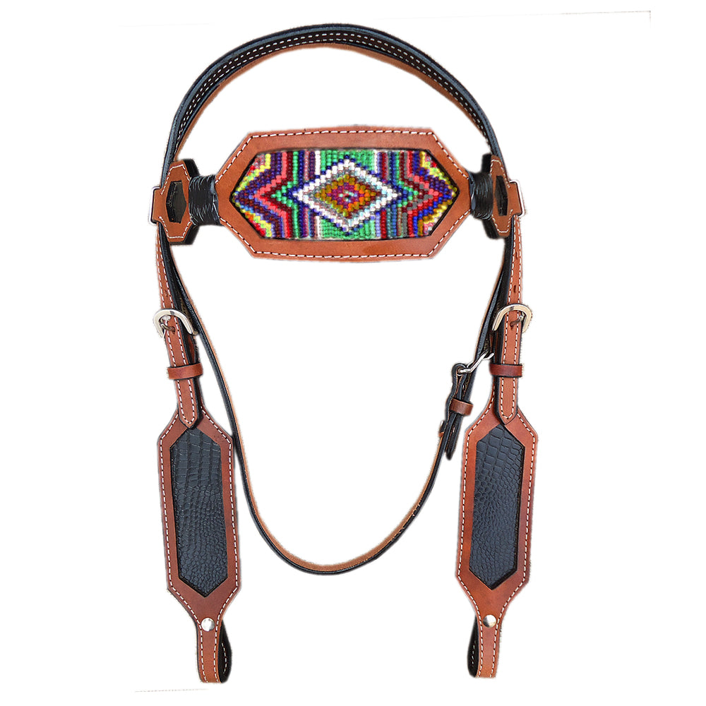 HILASON Western Horse Headstall Tack Genuine American Leather Brown