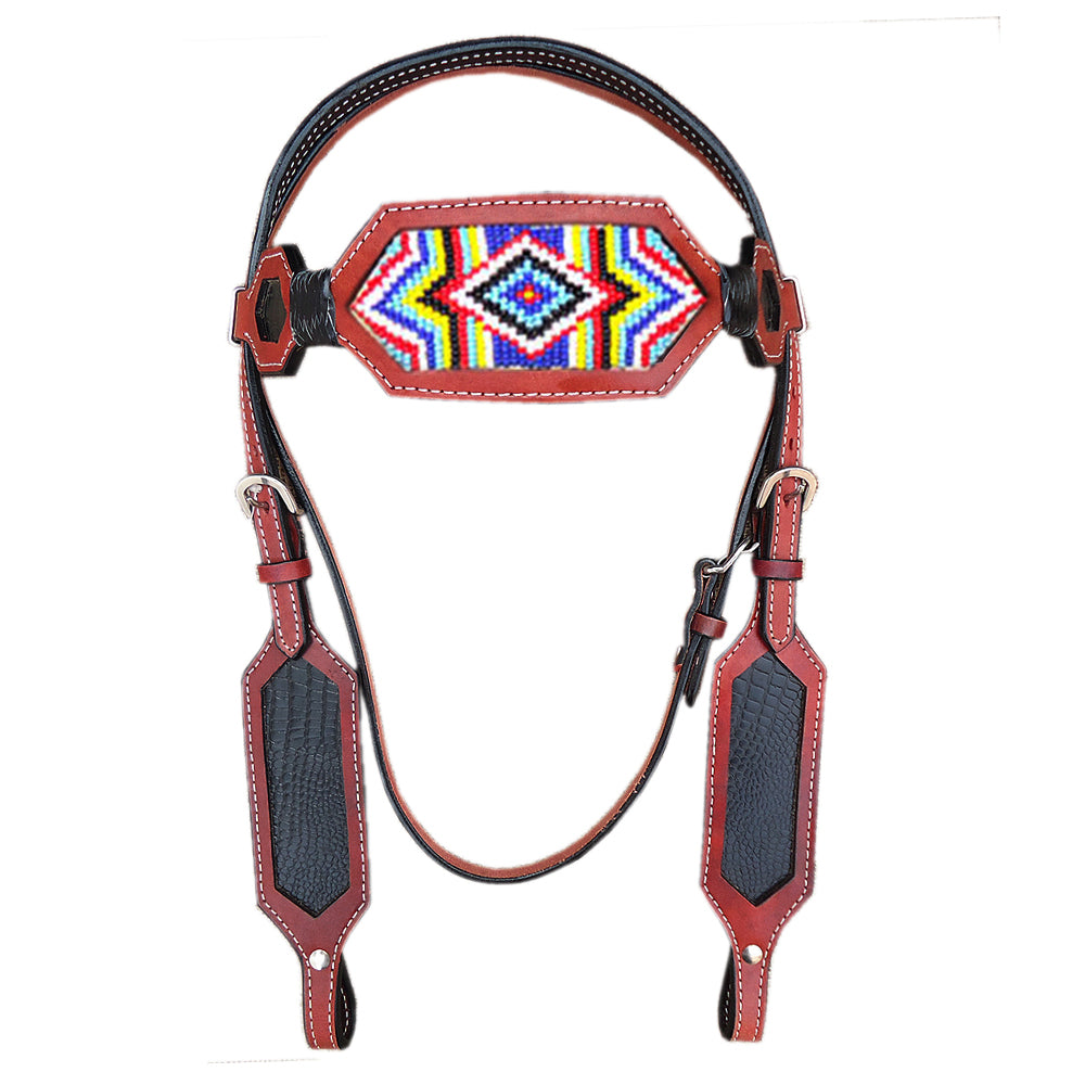 HILASON Western Horse Headstall Tack Genuine American Leather Brown