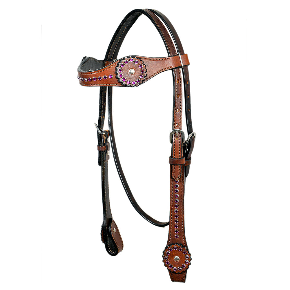 HILASON Western Horse Genuine American Leather Headstall Brown