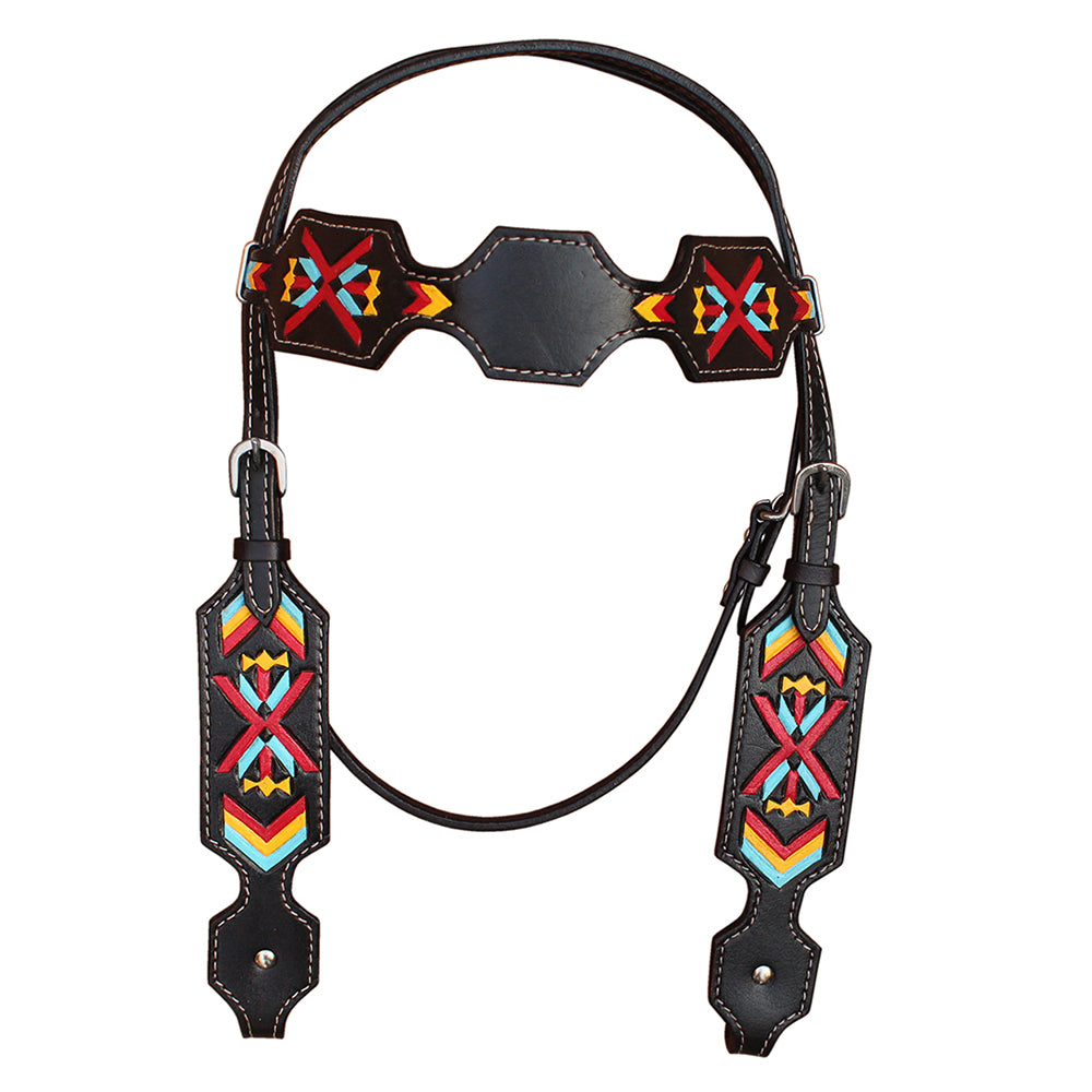 HILASON Western Horse Headstall Genuine American Leather Black