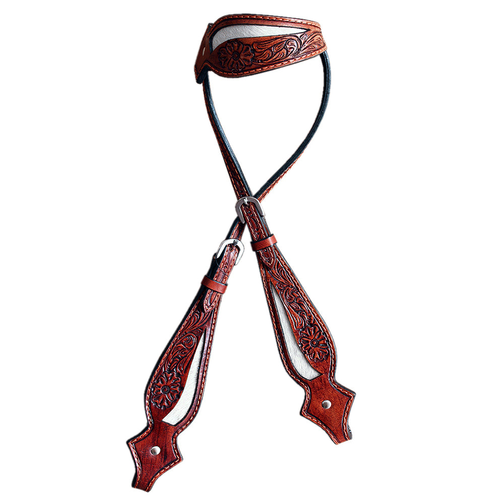 HILASON Western Horse Headstall Tack American Leather Mahogany