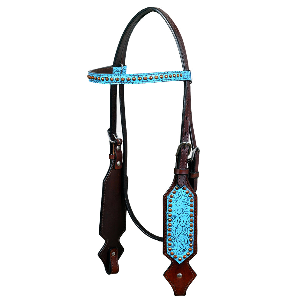 HILASON Western Horse Headstall Genuine American Leather brown