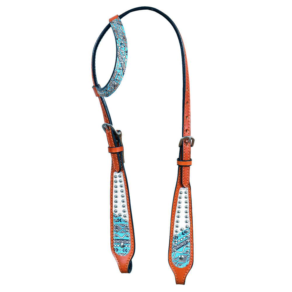 HILASON Western Horse One Ear Headstall Bridle American Leather Turquoise