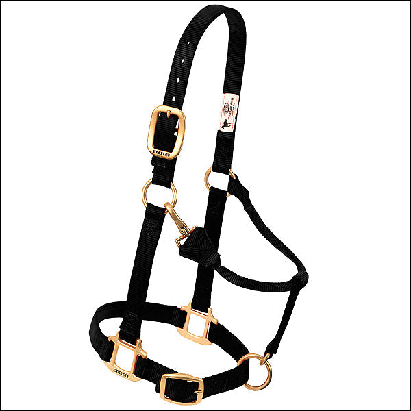 Weaver Black Nylon Pony Horse Halter Original Adjustable Chin & Throat Snap