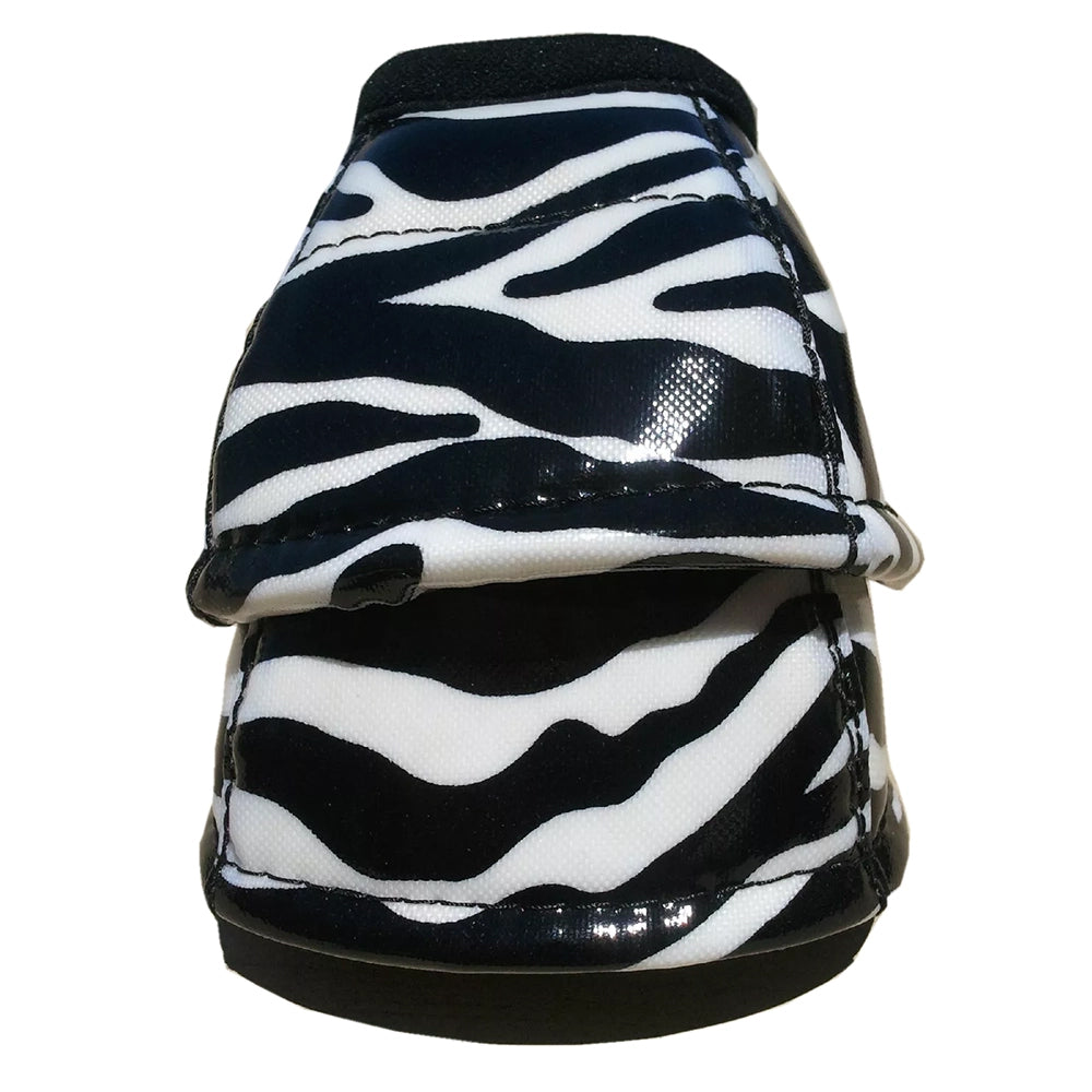 Classic Equine DY No Turn Designer Line Bell Boots - Purple Zebra