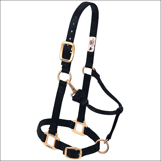 Weaver Black Nylon Original Adjustable Chin And Throat Snap Horse Halter