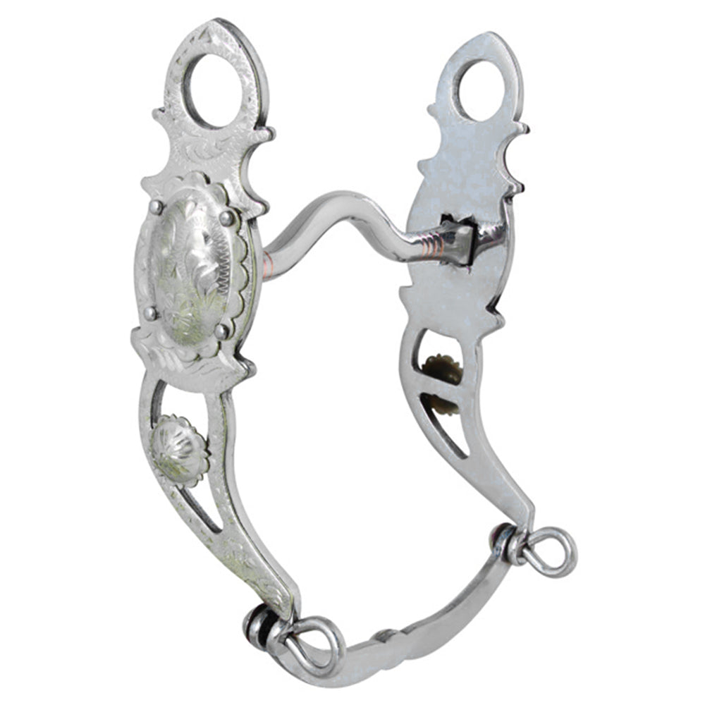 HILASON Western Stainless Steel Engraved Silver Low Port Horse Show Bit 4" Mouth