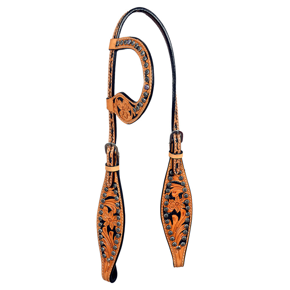 HILASON Western Horse One Ear Headstall Tack Bridle American Leather Tan