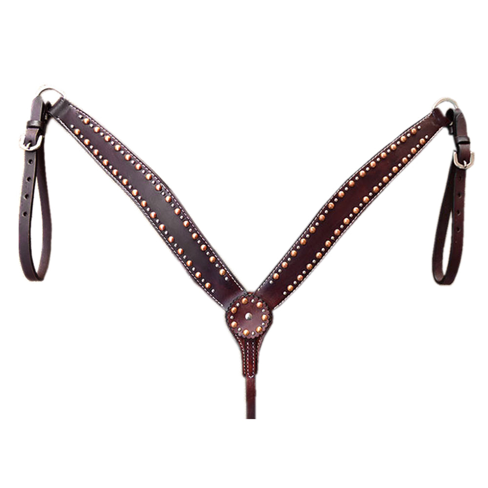 HILASON Western Horse Breast Collar Tack Genuine American Leather Dark Brown