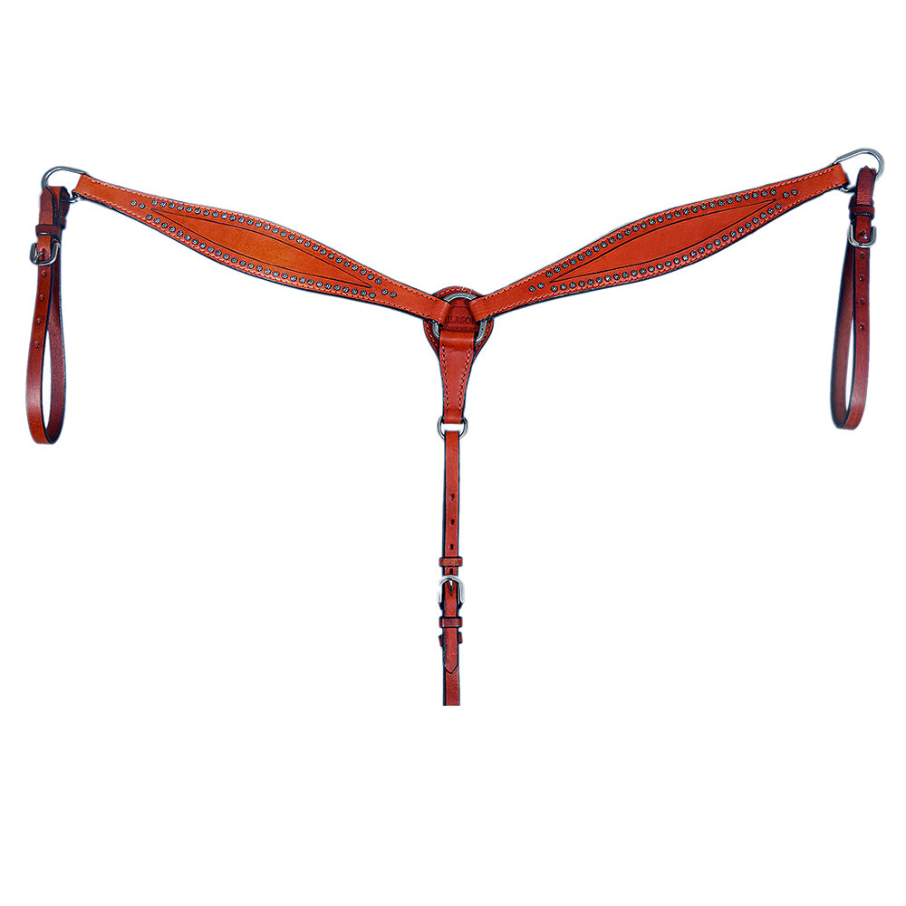 HILASON Western Horse Breast Collar Tack American Leather Mahogany