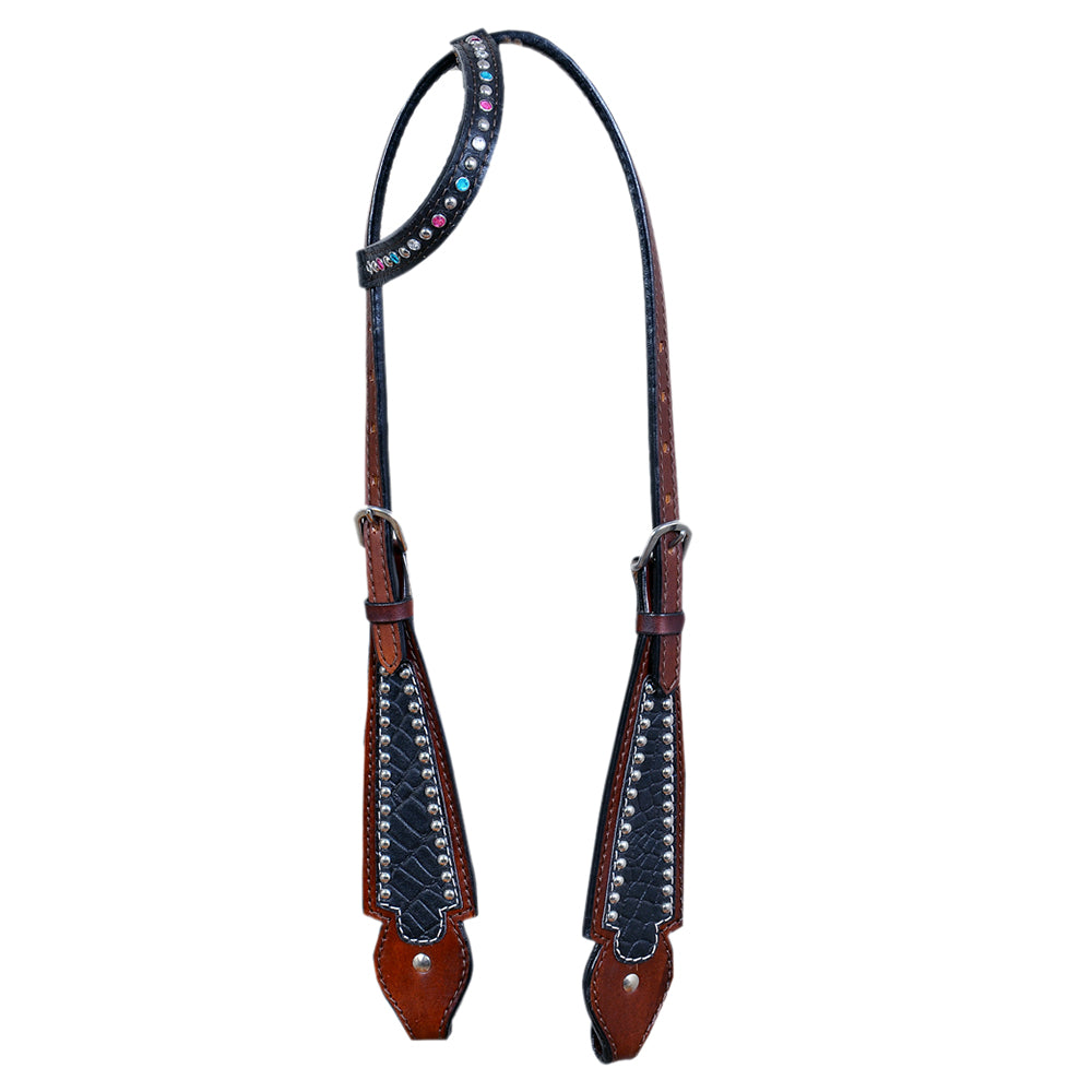 HILASON Western Horse Headstall Tack Genuine American Leather Brown