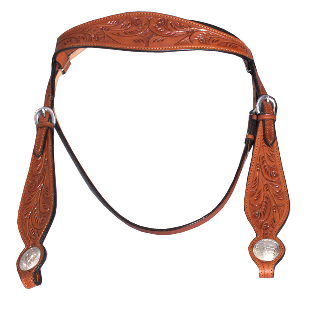 Hilason Western Horse Headstall Bridle American Leather Tan